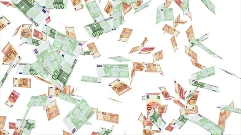 Euro banknotes falling down on the white backgroud Vídeos de archivo 308456817