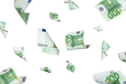 Euro banknotes falling Stock Photos