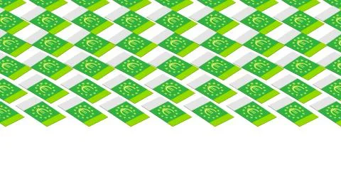 Euro banknotes falling in a pile on a white background, isometric, isolated Stock Illustration