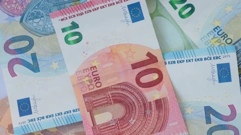 Euro banknotes Stock Footage 131207922