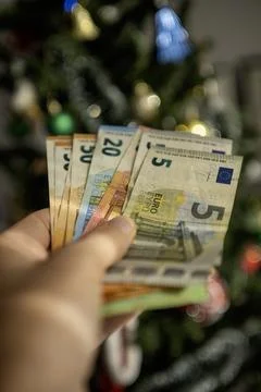 Euro banknotes in the hand Stock Photos