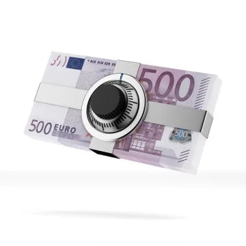 Euro banknotes with lock Stock Illustration