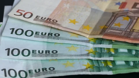 Euro banknotes rotating Stock Footage 73277053