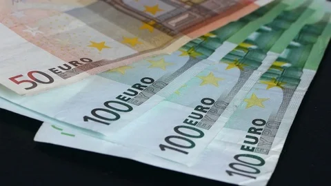 Euro banknotes rotating Video stock 73277378