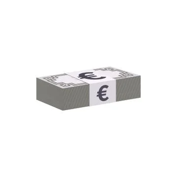 Euro banknotes stack, currency symbol Stock Illustration