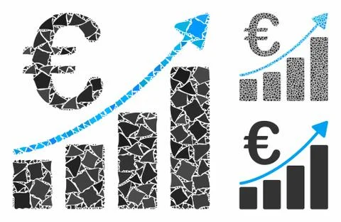 Euro bar chart Composition Icon of Abrupt Elements Stock Illustration