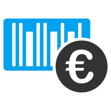 Euro Bar Code Price Flat Vector Icon イラスト素材
