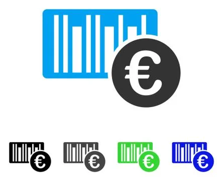 Euro Bar Code Price Flat Icon Stock-Illustration