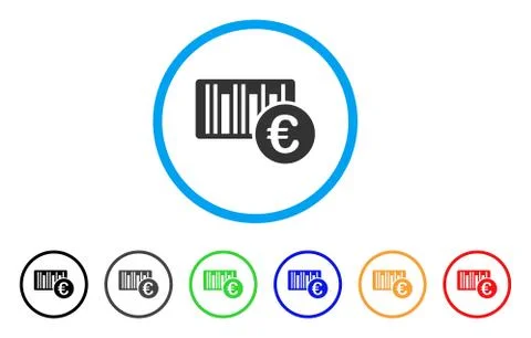 Euro Bar Code Price Rounded Icon Stock-Illustration