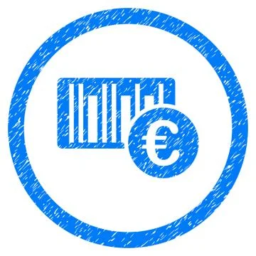 Euro Barcode Rounded Icon Rubber Stamp Illustrazione stock