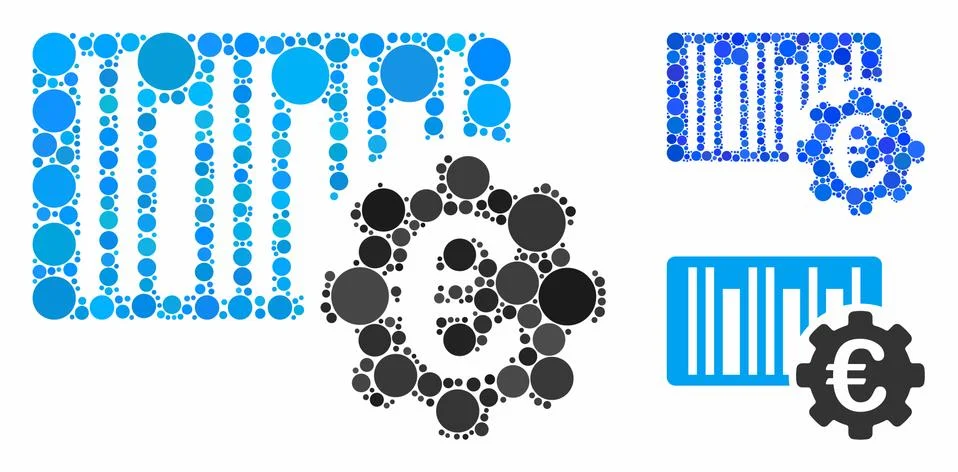 Euro barcode setup Composition Icon of Circle Dots Stock-Illustration