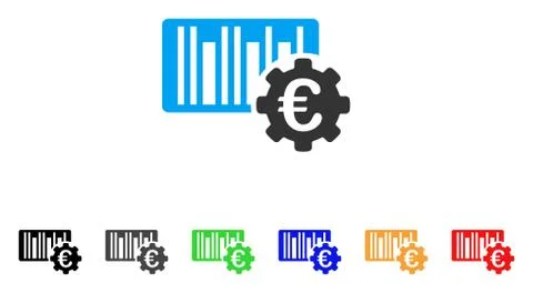 Euro Barcode Setup Vector Icon Illustrazione stock