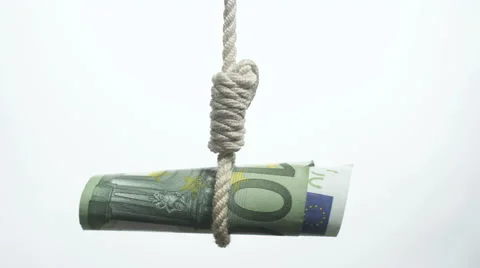 Euro bill hangman Video stock 45173447