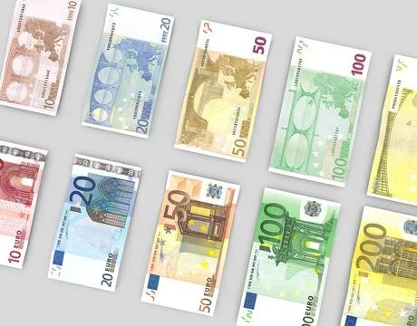 Euro Bills 3D Model