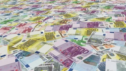 Euro bills - 3d render looped. Stock Footage 167533489