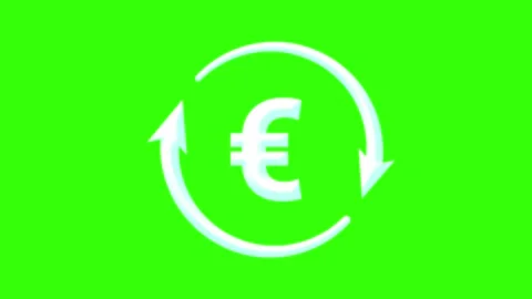 Euro bills increase rotating animation of euro bills display zoom in zoom o.. Stock Footage 255664240