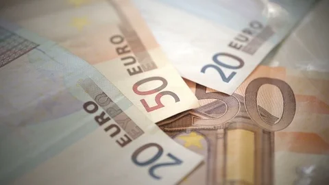 Euro bills rotating background Stock Footage 93119752