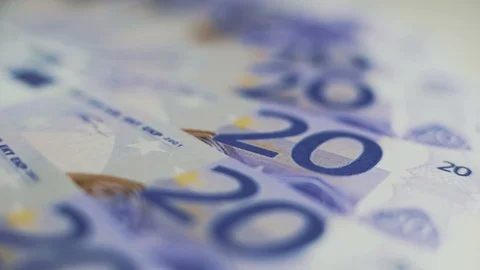 Euro Bills Rotating Video stock 104862198