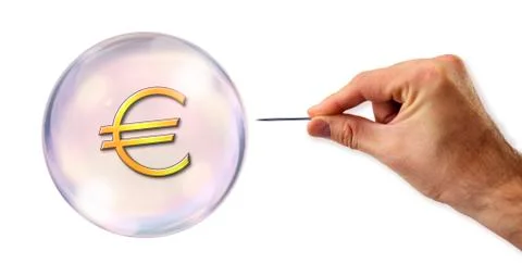 The euro bubble about to be exploited Stock Photos