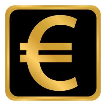 Euro button on white. Illustrazione stock