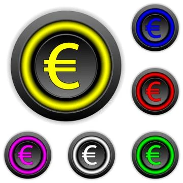 Euro buttons set Stock Illustration