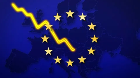 Euro chart down Video stock 12269048