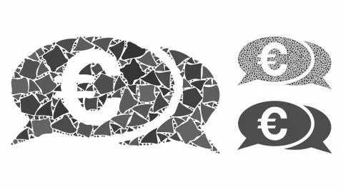 Euro chat Mosaic Icon of Bumpy Elements Stock Illustration