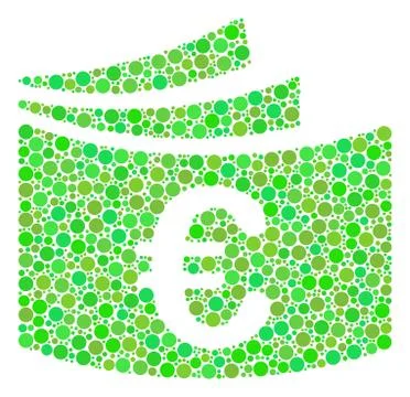 Euro Checkbook Collage of Dots 스톡 일러스트