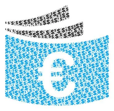 Euro Checkbook Composition of Dollar and Dots Illustrazione stock