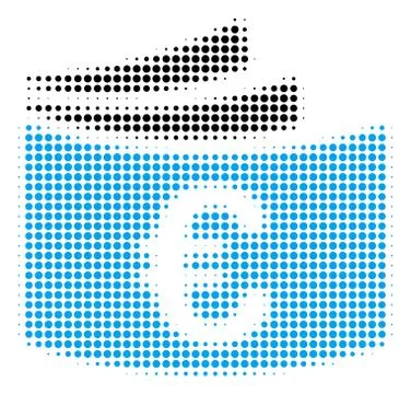 Euro Checkbook Halftone Icon Illustrazione stock