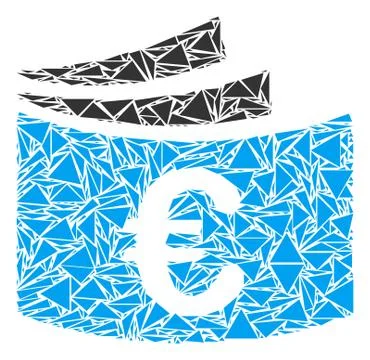 Euro Checkbook Mosaic of Triangles 스톡 일러스트