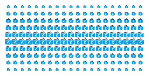 Euro Checkbook Shape Halftone Grid Illustrazione stock