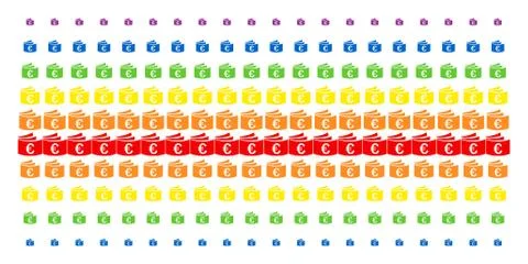 Euro Checkbook Shape Halftone Spectrum Array Illustrazione stock