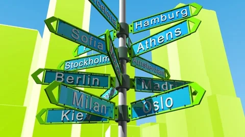 Euro Cities (HD+Loop) Video stock 7136471