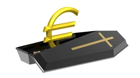 Euro in coffin Stock-Illustration