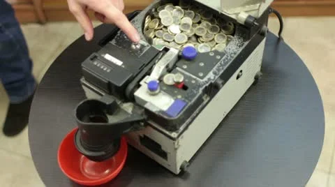 Euro Coin Counting Machine Stock Footage 21980437