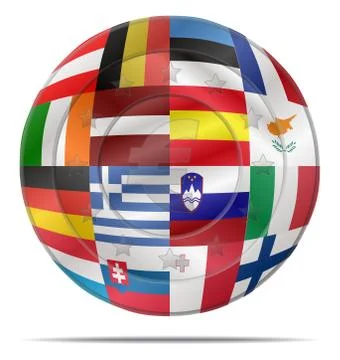 Euro coin with flags イラスト素材