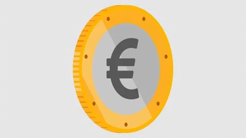 Euro coin spin in loop on transparent background Stock Footage 267087071