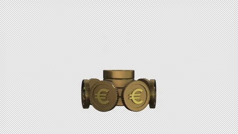 Euro Coin Stack Animation Icon Stock Footage 341877685