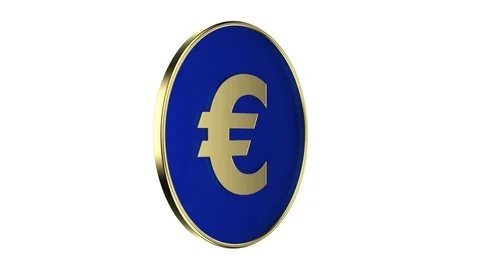 Euro coin symbol endless loop with alpha mask 3d rendering Stock Footage 111005388