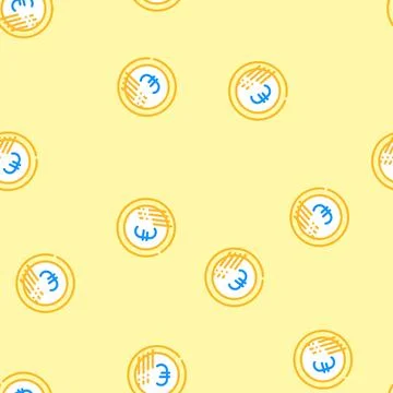 Euro coin vector seamless pattern Illustrazione stock