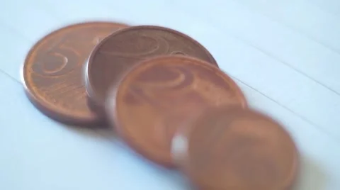 Euro Coins Cent Stock Footage 50424676