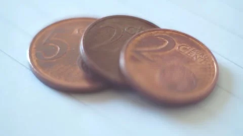 Euro Coins Cent Stock Footage 50424678
