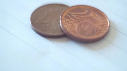 Euro Coins Cent Stock Footage 50424681