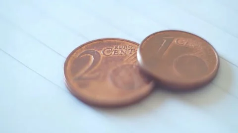 Euro Coins Cent Stock Footage 50424687