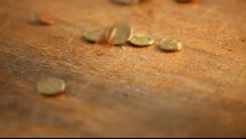 Euro coins falling Stock Footage 10907519