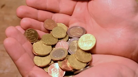Euro coins Video stock 75328564