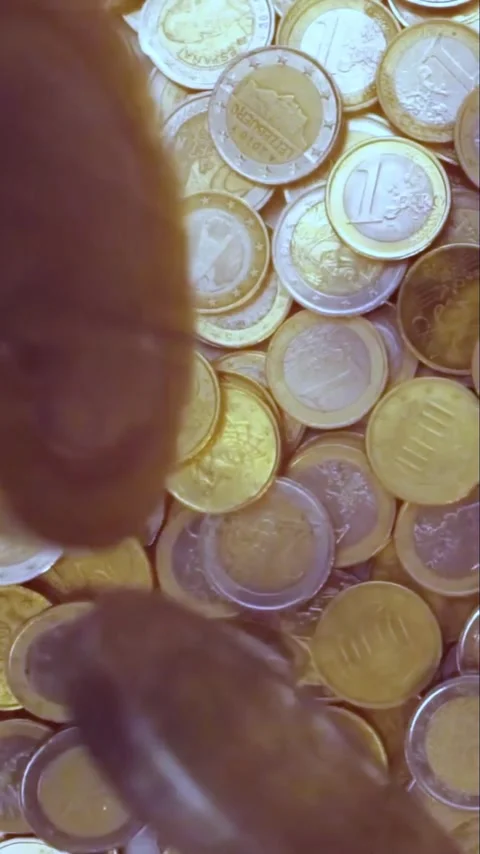 Euro Coins Stock Footage 303390222