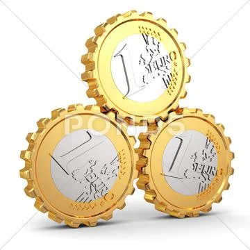 Euro coins as gear. financial concept. Stock Illustration