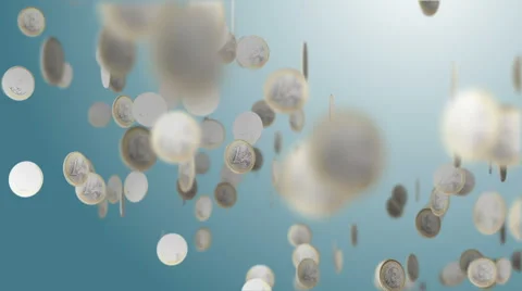 Euro Coins Particles Stock Footage 47798827